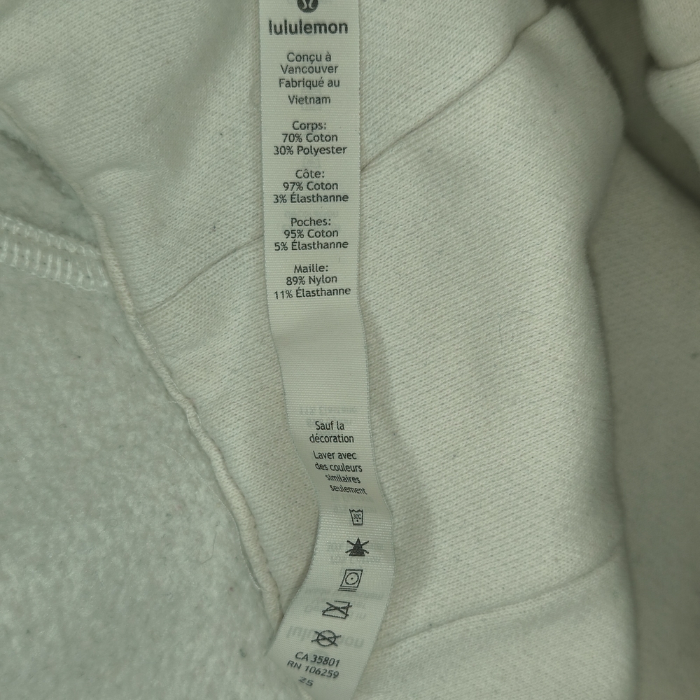 Lululemon Women's Scuba Hoodie Size 6 White Full Zip Jacket - Picture 9 of 9